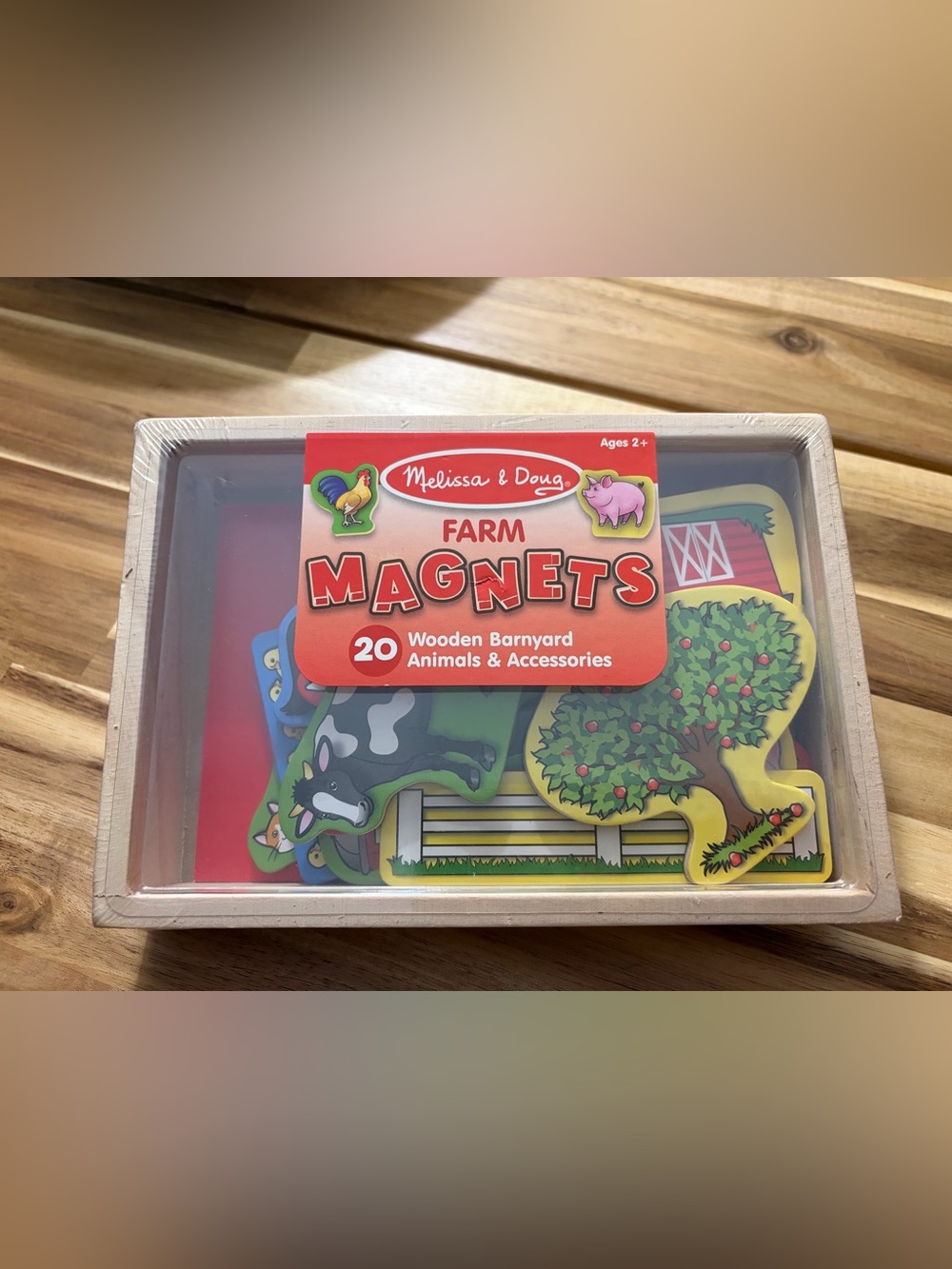 NWT: Melissa & Doug Farm Magnets 20 Wooden Animals & Accessories